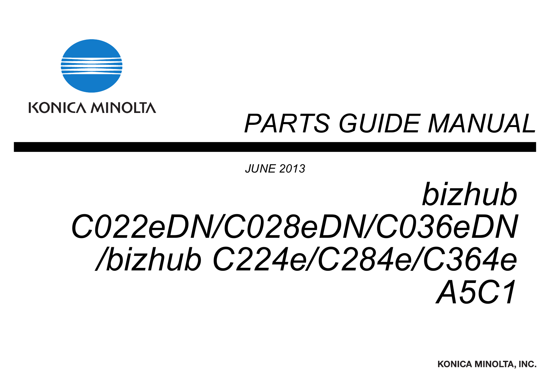 Konica-Minolta bizhub C224e C284e C364e Parts Manual-1